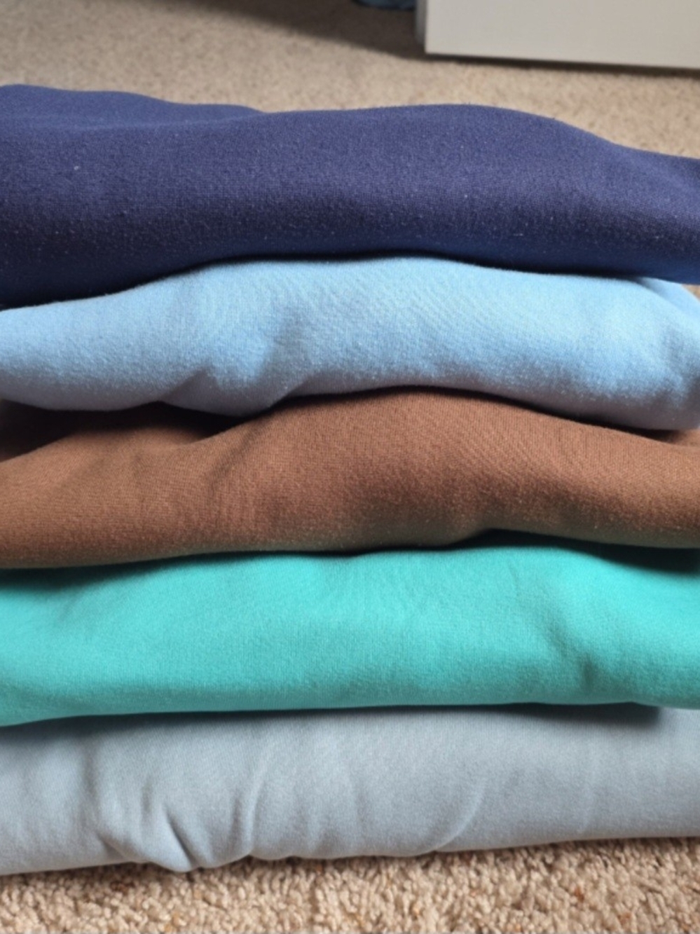Lot Of SHEIN Sweatshirts in Navy, Light Blue, Brown, Teal, and Light Gray